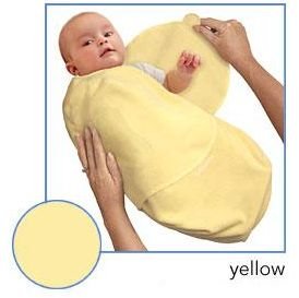 Kiddopotamus SwaddleMe blanket in Yellow Microfleece - Small
