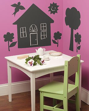 WALLIES Chalkboard reusable vinyl shapes- HOUSE and TREES