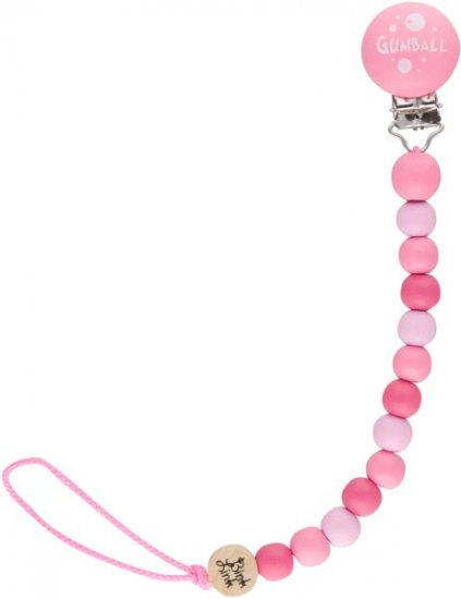 Bink Link Wooden Pacifier Attacher - PINK GUMBALL