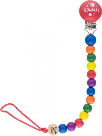 Bink Link Wooden Pacifier Attacher - RAINBOW GUMBALL
