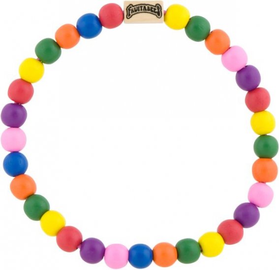 Fruitabees Wooden Bead Necklace - RAINBOW GUMBALL
