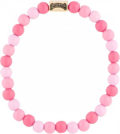 Fruitabees Wooden Bead Necklace - PINK GUMBALL