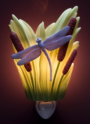 Dragonfly & Cattails Nightlight - Ibis & Orchid Designs