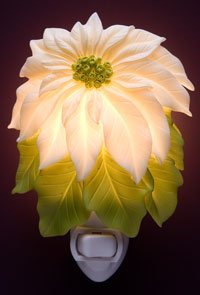 White Poinsettia Nightlight - Ibis & Orchid Designs