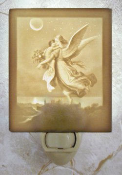 Small Guardian Angel Flat Lithophane Nightlight