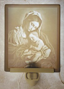 Madonna & Child Flat Lithophane Nightlight