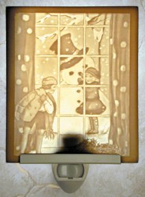 Snowman Flat Lithophane Nightlight