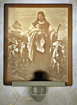 Good Shepherd Flat Lithophane Nightlight