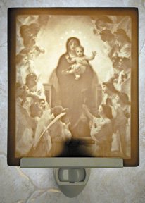 Virgin with Angels Flat Lithophane Nightlight