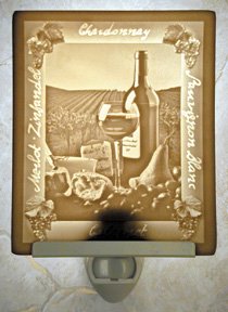 Wine & Cheese Flat Lithophane Nightlight