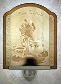 Tea Time Flat Lithophane Nightlight