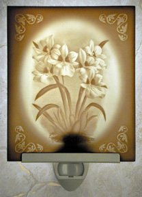 Orchids Flat Lithophane Nightlight