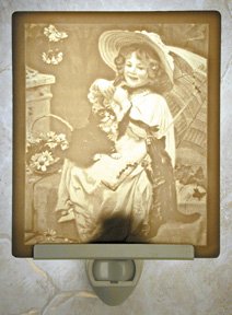 Kitten and Bows Flat Lithophane Nightlight