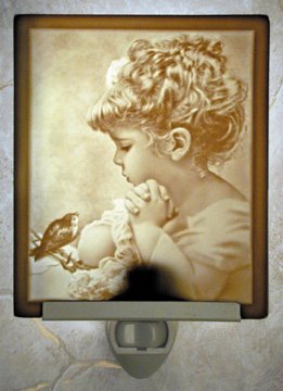 Songbird Flat Lithophane Nightlight