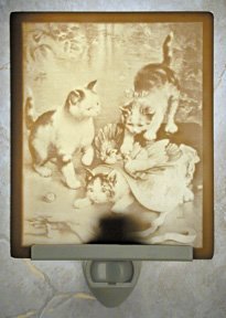Mischief Makers Kittens Flat Lithophane Nightlight