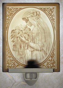 Portrait of a Bride Flat Lithophane Nightlight