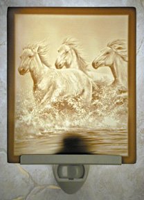 Wild Horses Flat Lithophane Nightlight