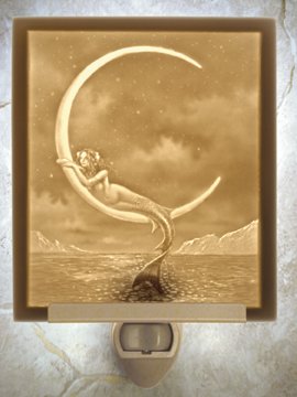 Mermaid and the Moon Flat Lithophane Nightlight