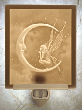 Fairy Moon Flat Lithophane Nightlight
