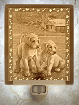 Puppies Flat Lithophane Nightlight