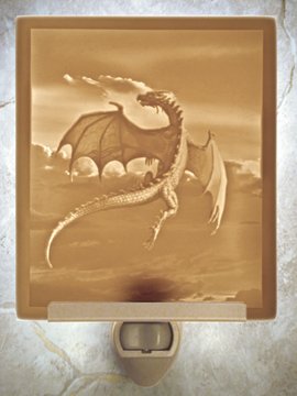 Flight of the Dragon Flat Lithophane Nightlight
