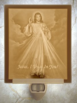 Divine Mercy Flat Lithophane Nightlight