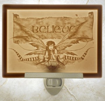 Believe Fairy Flat Lithophane Nightlight