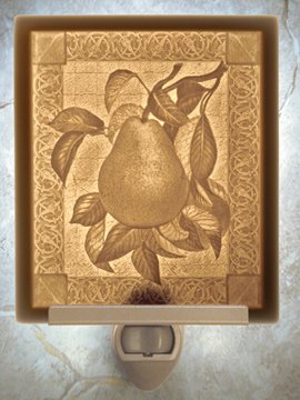 Pear Flat Lithophane Nightlight