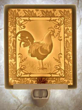 Rooster Flat Lithophane Nightlight