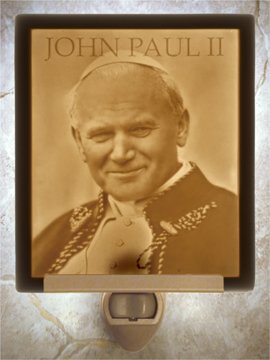Pope John Paul II Flat Lithophane Nightlight