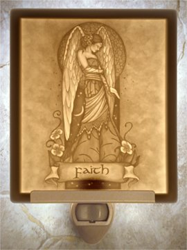 Faith Angel Flat Lithophane Nightlight