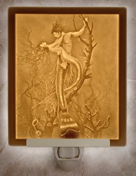 Mermaid & Merman Flat Lithophane Nightlight