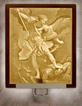 St. Michael Archangel Flat Lithophane Nightlight