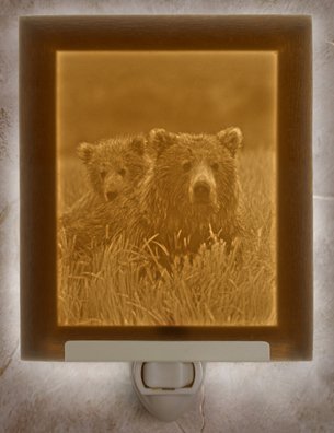 Mother & Cub Flat Lithophane Nightlight