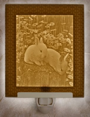 Baby Bunnies Flat Lithophane Nightlight