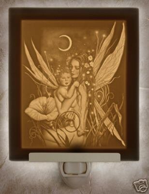 Crescent Moon Fairy Flat Lithophane Nightlight
