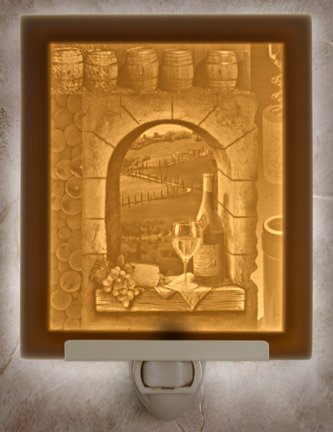 Fruit of the Vine Flat Lithophane Nightlight