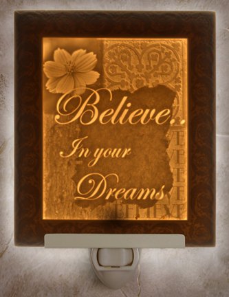 Believe Flat Lithophane Nightlight