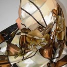 Brown silk hijab