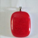 Dichro-red Pendant - Handmade Fused Glass