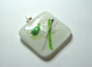 Spring Roll Pendant - Handmade Fused Glass