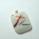 Red Abstract Pendant - Handmade Fused Glass