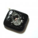 Black Errosion Pendant - Handmade Fused Glass