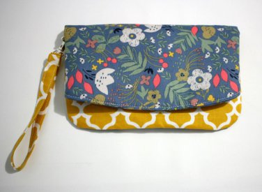 Foldover Clutch Kitty Floral