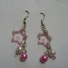 sterling Silver Pink star earrings