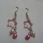sterling Silver Pink star earrings