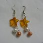 sterling silver Orange sunshine star earrings
