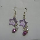 sterling silver Purple star earrings