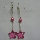 sterling silver Pink pearl star earrings