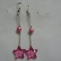 sterling silver Pink pearl star earrings